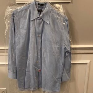 Calvin Klein Mens baby blue button down dress shirt size XL 17 32/33